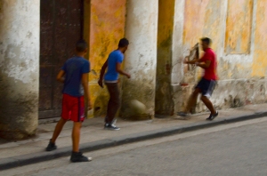 Street soccer - yes there was a ball.