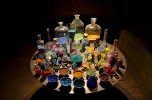 Pigments to make the paint used on the porcelain.