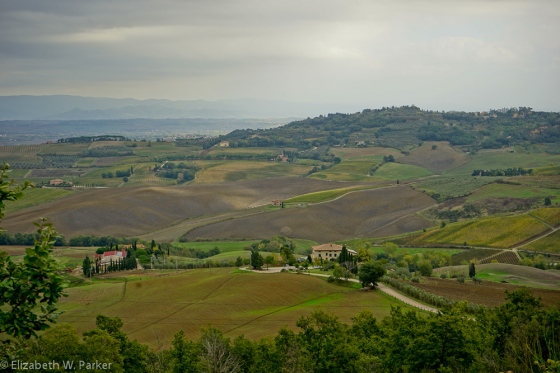 Tuscany is more open than Umbria - wide vistas like this replace views hemmed in by the Apennines.